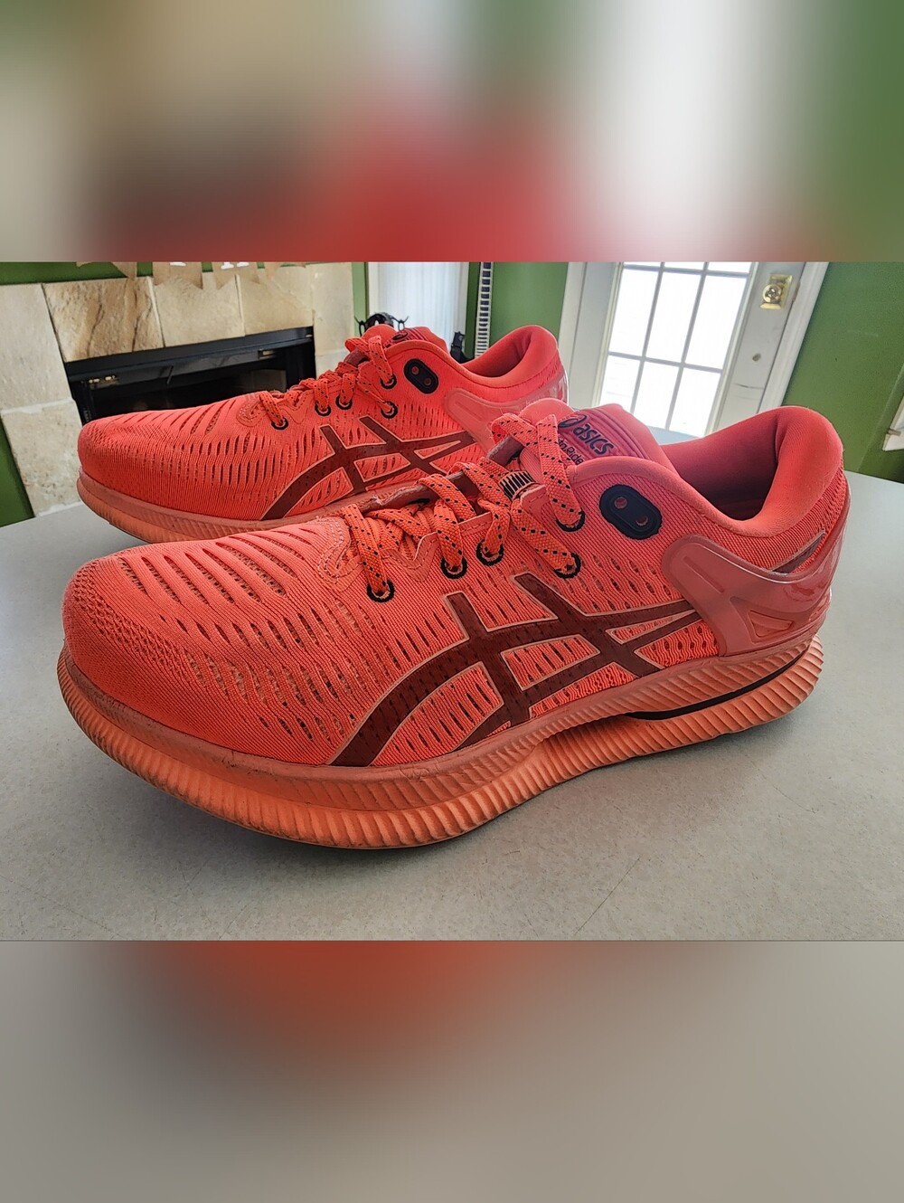 ASICS Coral Orange Performance Running Shoes Metaride Size 11